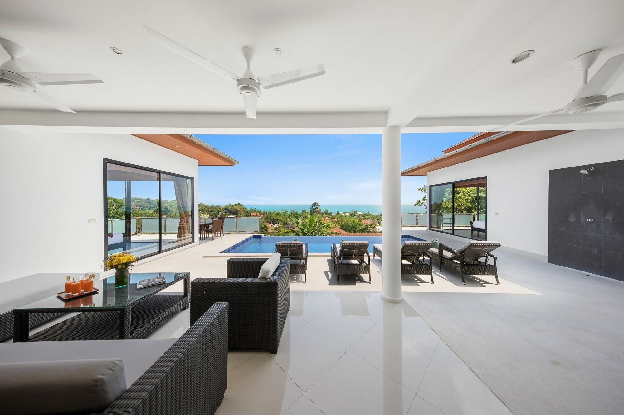 Sunny Banks - Modern Sea View 4 Bed Pool Villa Maret Exterior foto